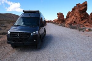 Valley of Fire Park in Las Vegas with an RV