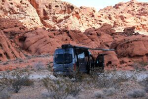 Valley of Fire Park in Las Vegas with an RV