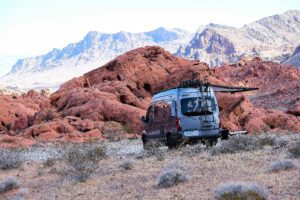 Valley of Fire Park in Las Vegas with an RV