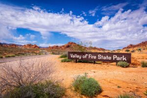Valley of Fire Park in Las Vegas with an RV