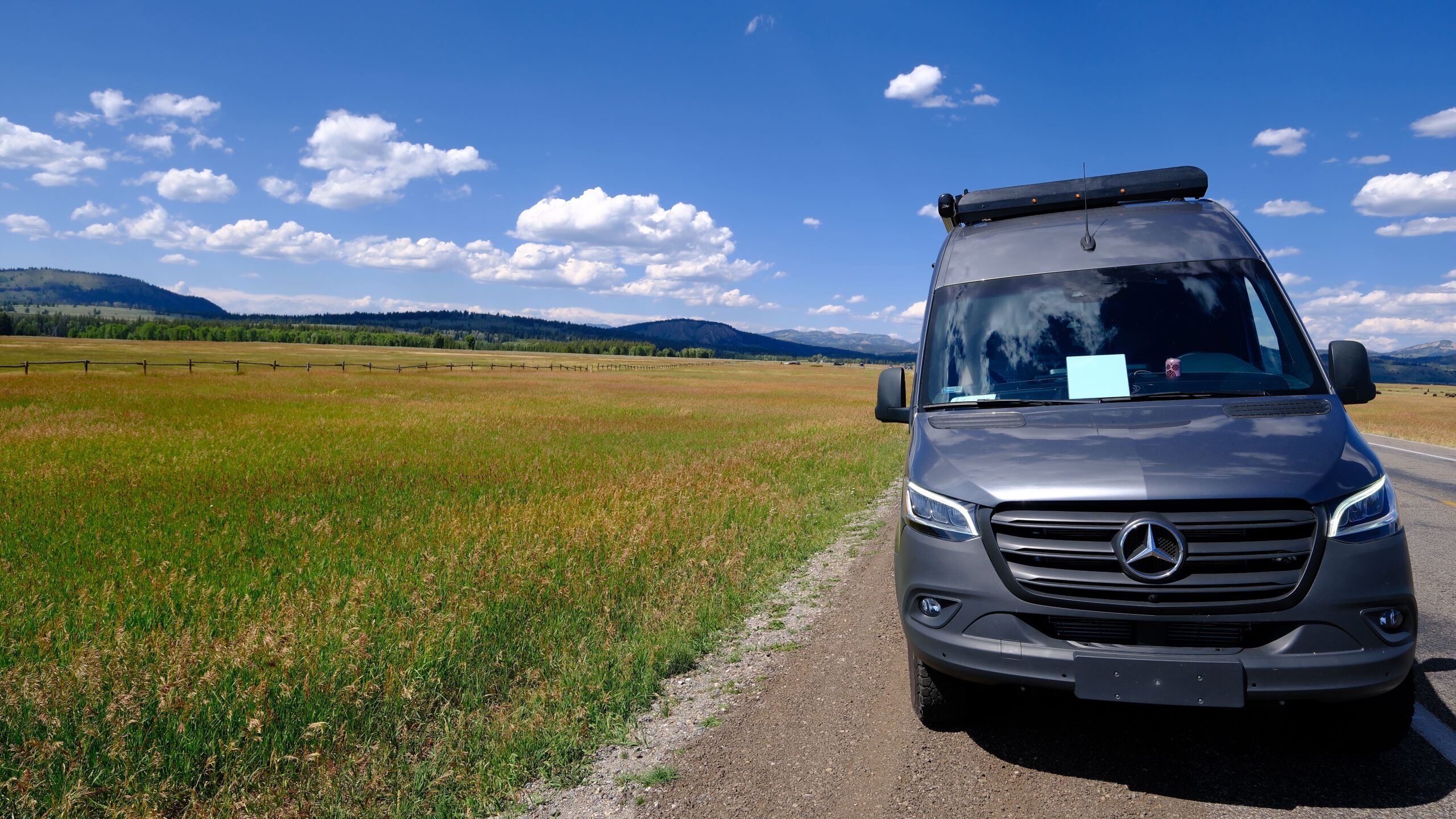 Aventura Campervans Class B campervan on a scenic road trip